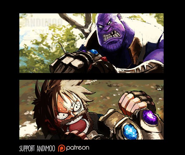 luffy vs blackbeard avengers