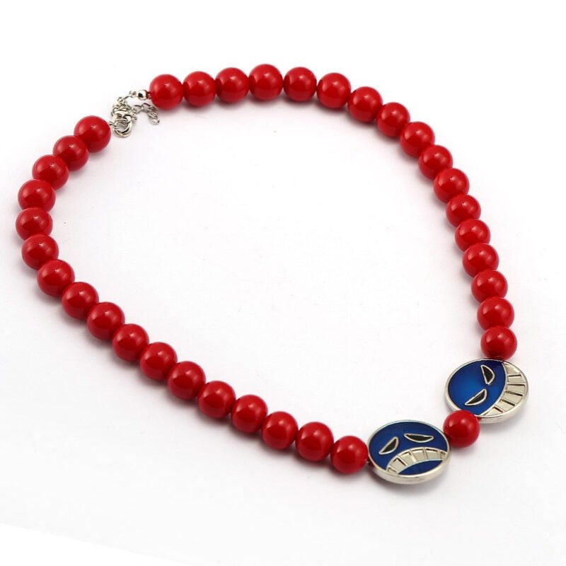 one piece portgas d ace red bead necklace